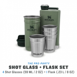 Stanley outdoor Set 4 Gobelets 0.23L, boîte transport & flask 0.59L - Vert Hammertone - Image 2