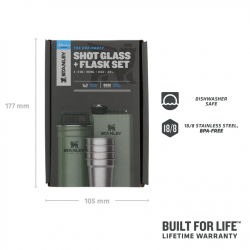 Stanley outdoor Set 4 Gobelets 0.23L, boîte transport & flask 0.59L - Vert Hammertone - Image 3